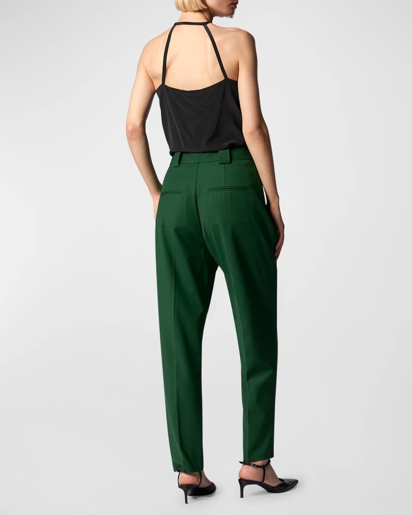 Lincoln Pleated High-Rise Trousers - Eden