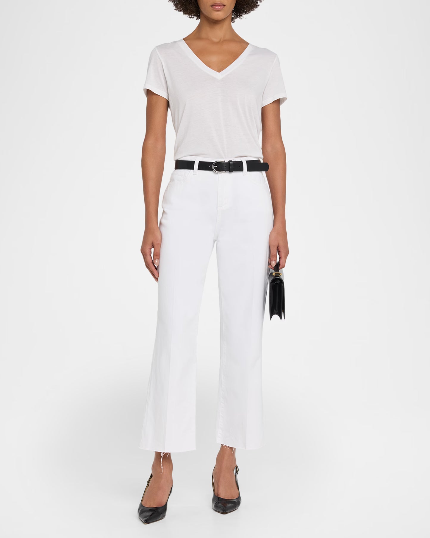 Wanda High Rise Wide Leg Crop - Blanc