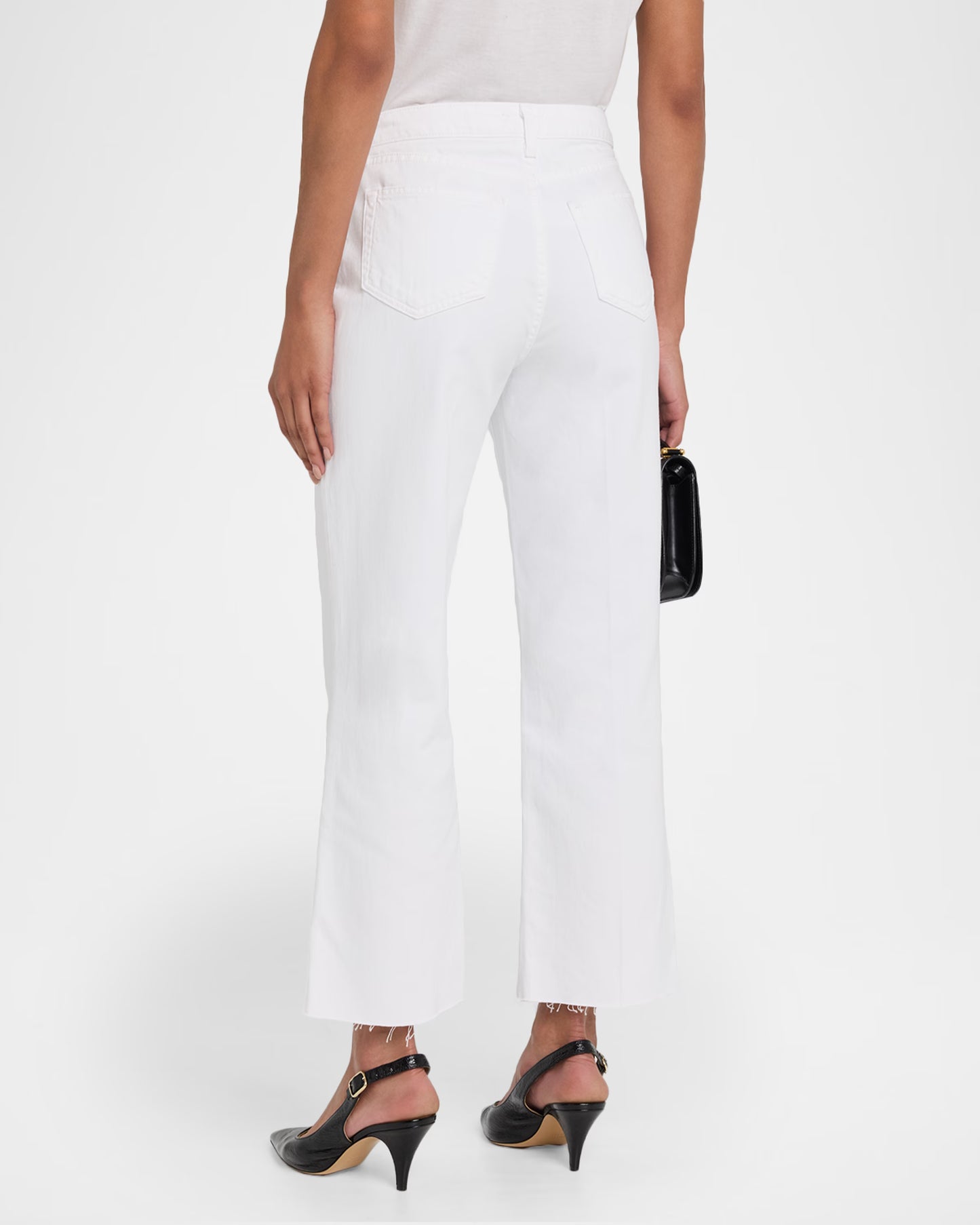 Wanda High Rise Wide Leg Crop - Blanc