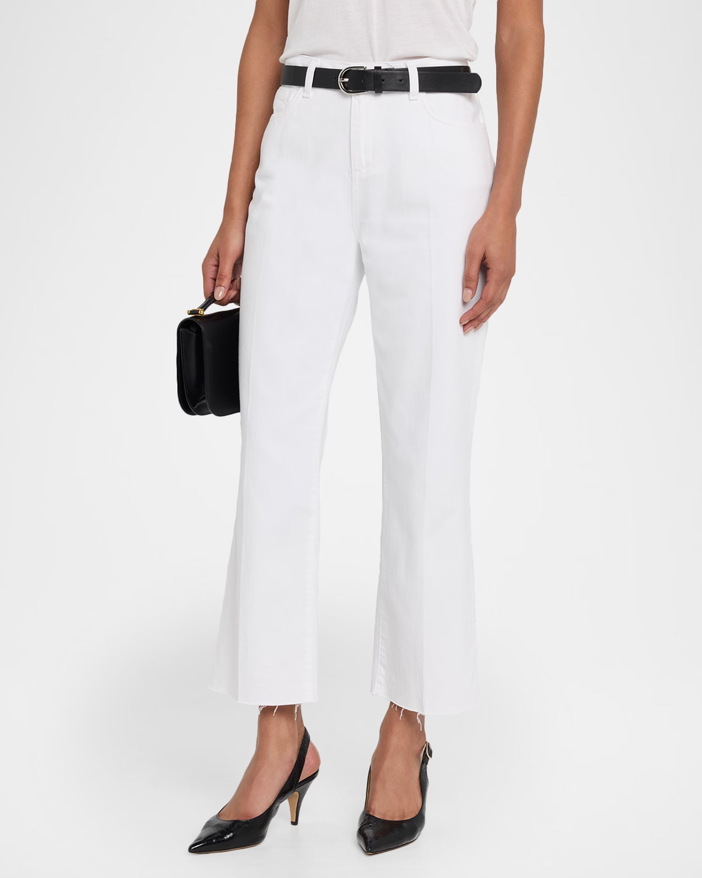Wanda High Rise Wide Leg Crop - Blanc
