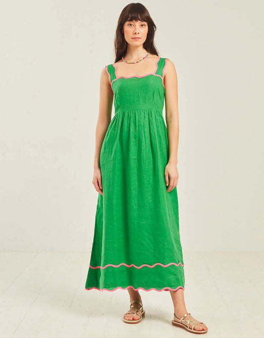 Hazel Dress - Parakeet Linen