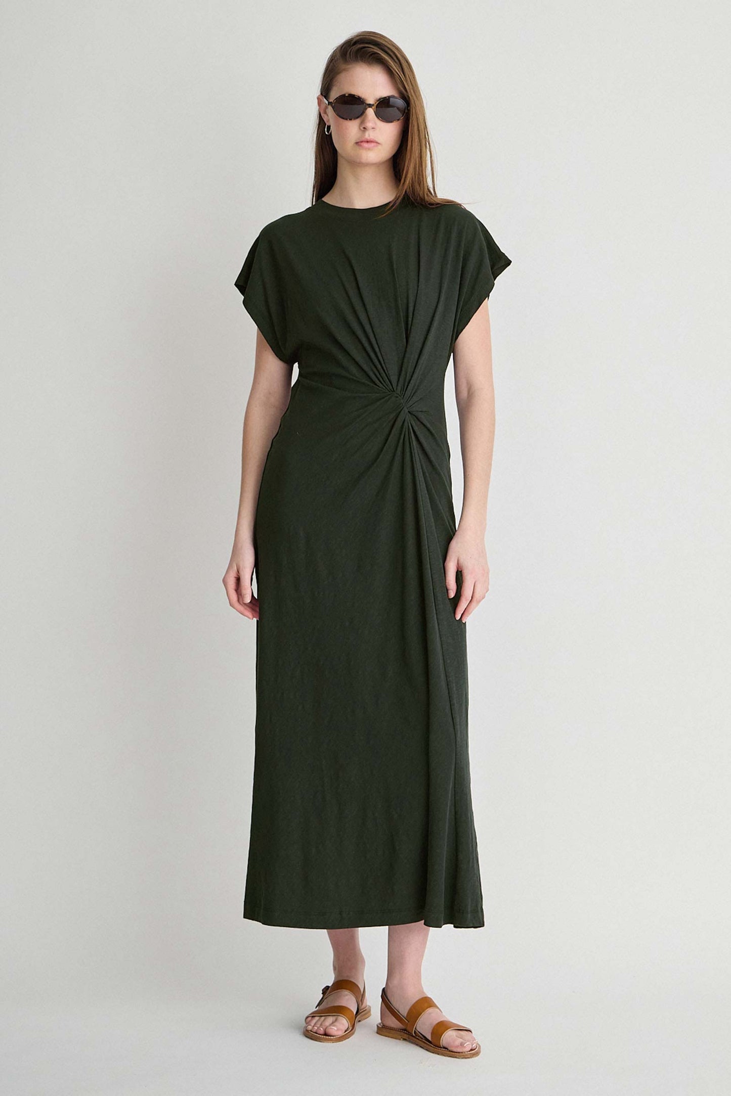 Volta Twist Dress - Forest Night