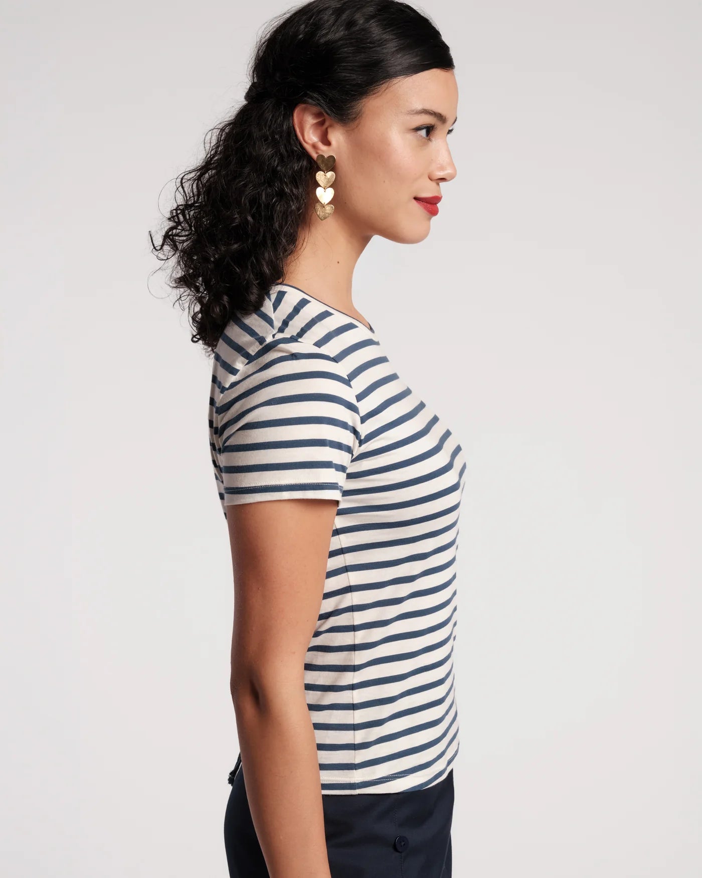 Super Striped Baby Tee - Navy Oyster