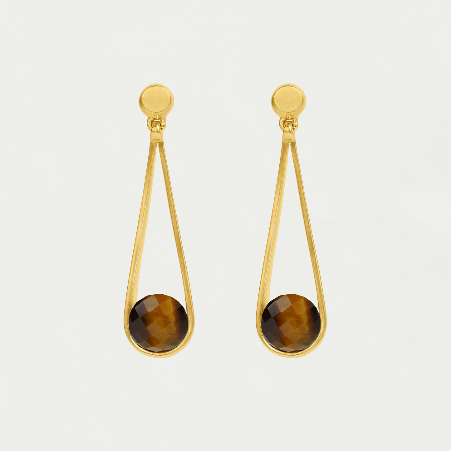 Mini Ipanema Earring - Tigers Eye/Gold