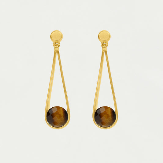 Mini Ipanema Earring - Tigers Eye/Gold