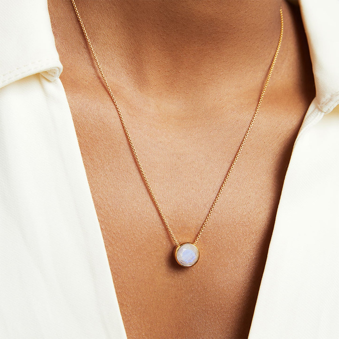Signature Pendant - Moonstone/Gold