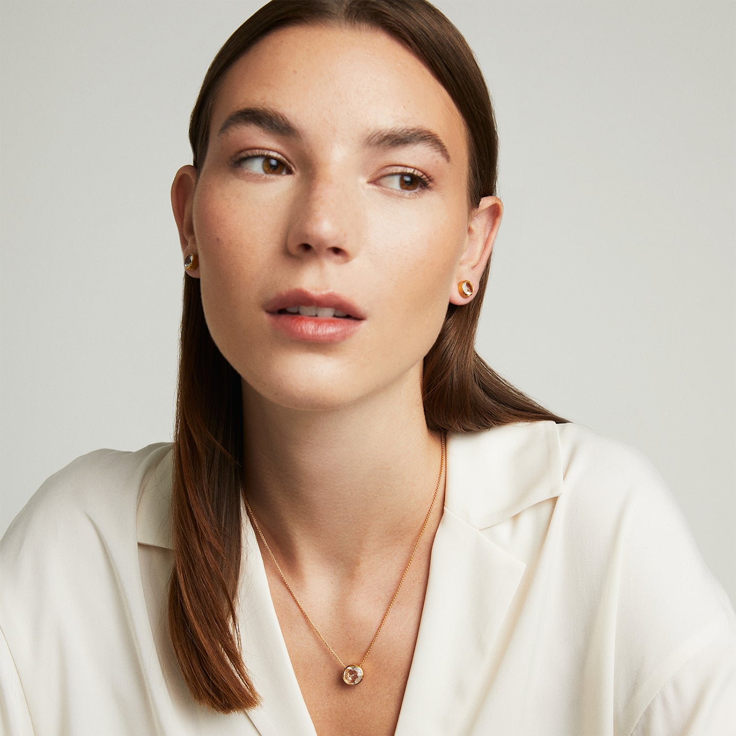 Signature Pendant - Crystal Quartz/Gold