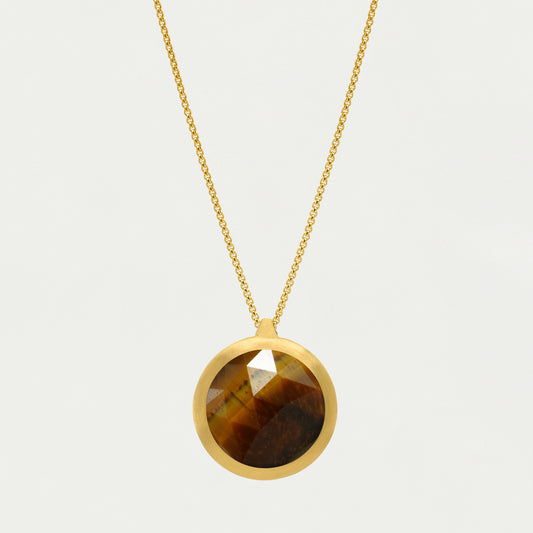 Ipanema Gemstone Pendant - Tiger Eye/Black Onyx/Gold