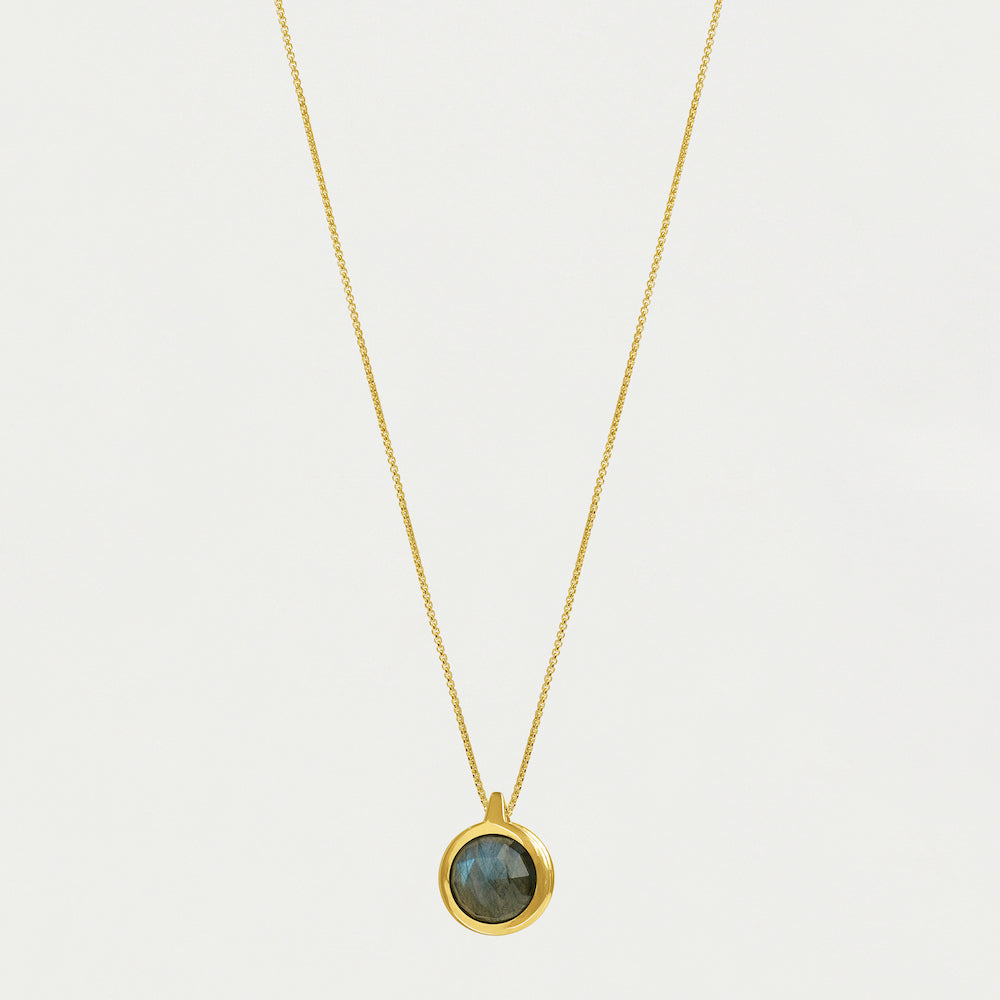 Ipanema Gemstone Pendant - Labradorite/Moonstone/Gold