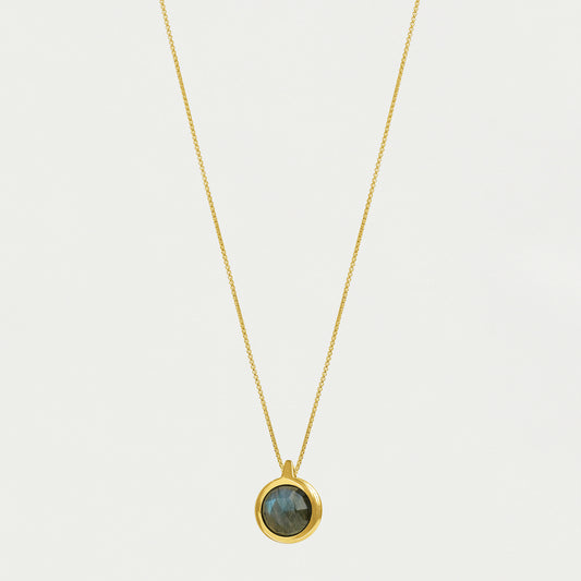 Ipanema Gemstone Pendant - Labradorite/Moonstone/Gold