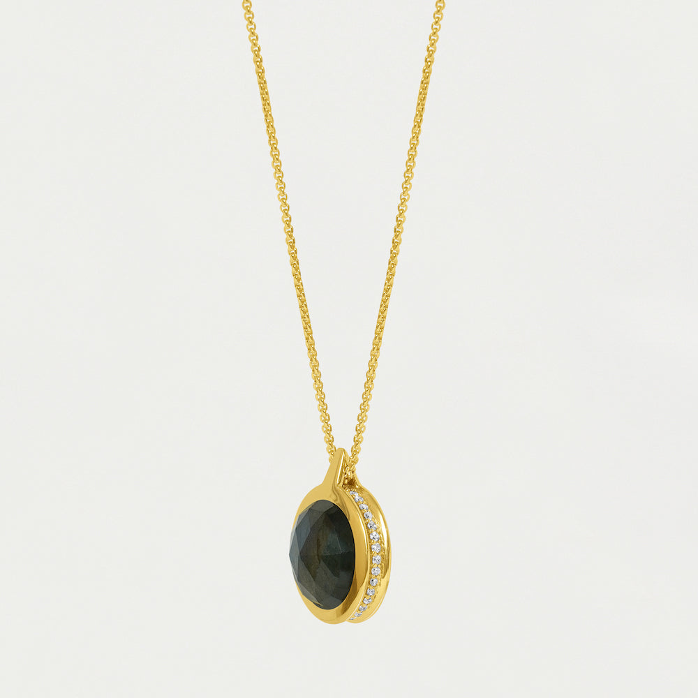 Ipanema Gemstone Pendant - Labradorite/Moonstone/Gold