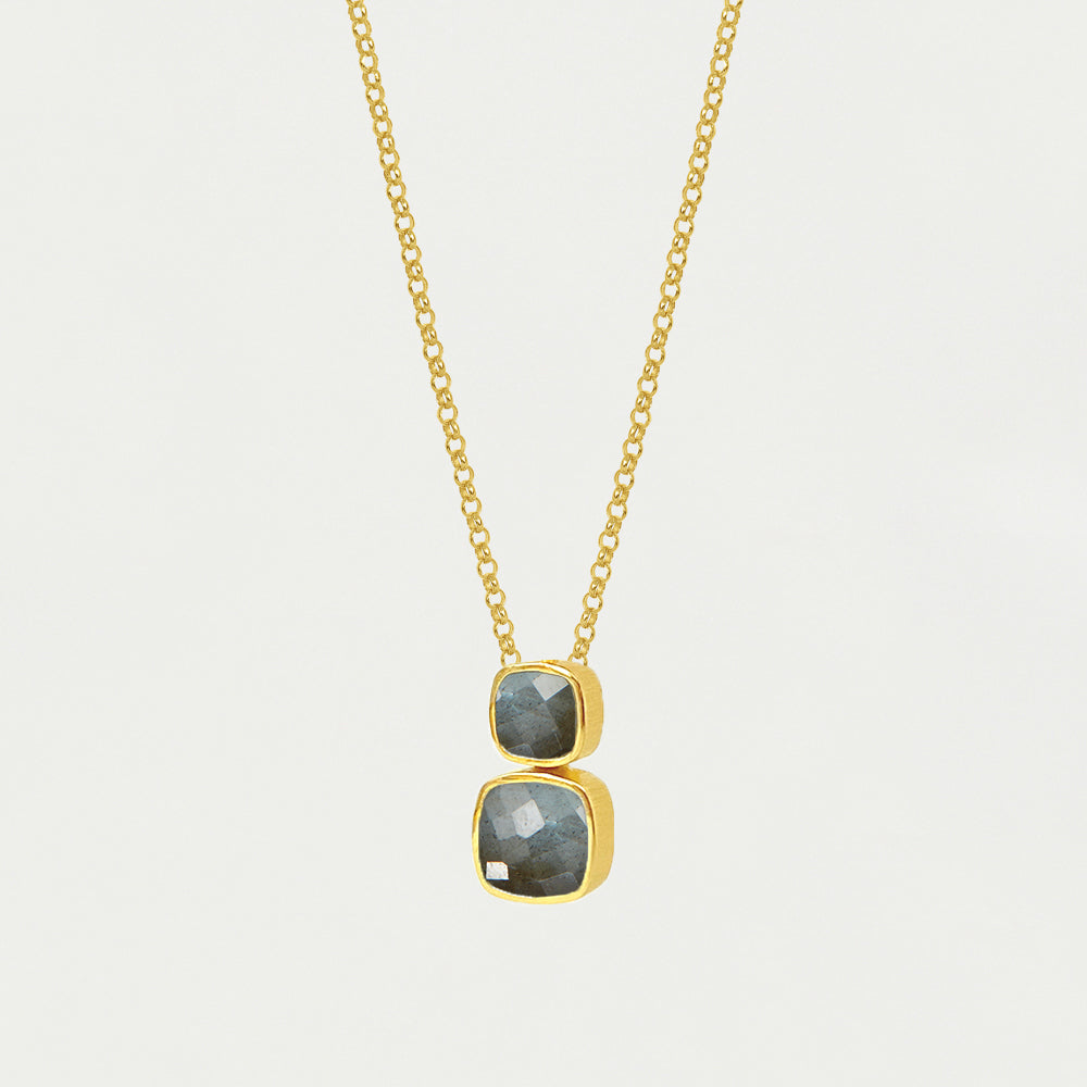 Monterey Pendant Necklace - Labradorite/Gold