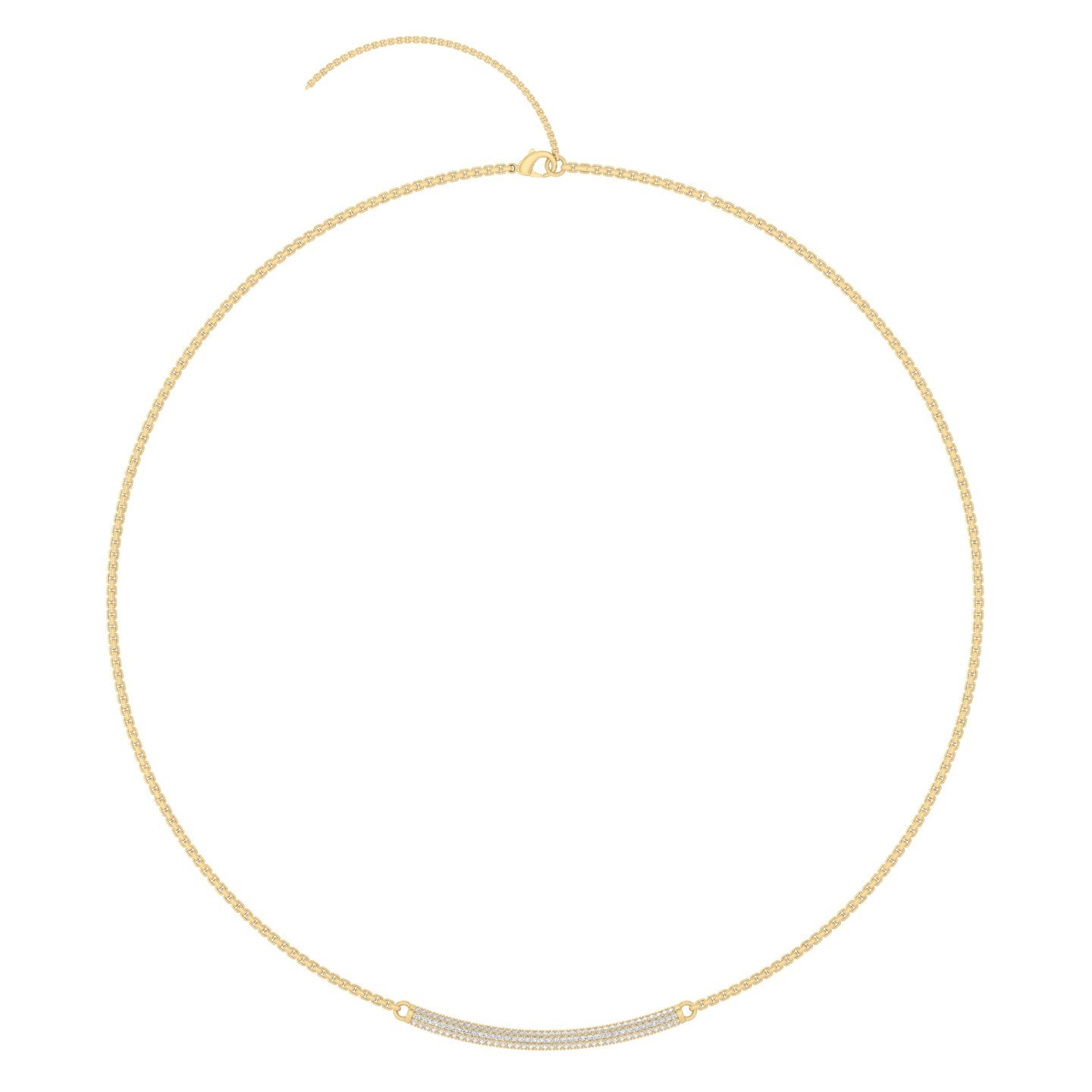 Juliette Pave Tube Necklace - White Topaz/Gold