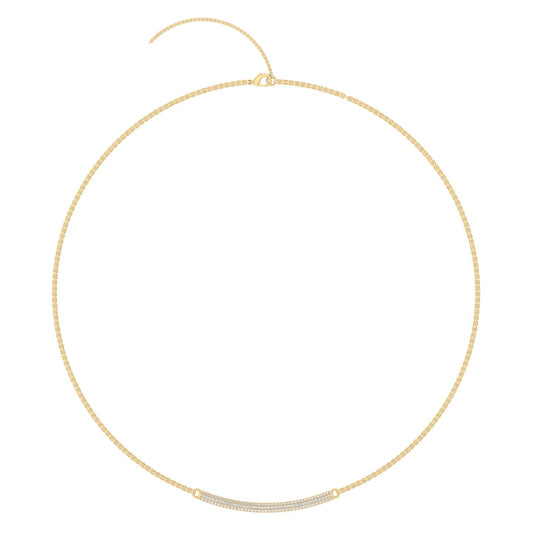 Juliette Pave Tube Necklace - White Topaz/Gold