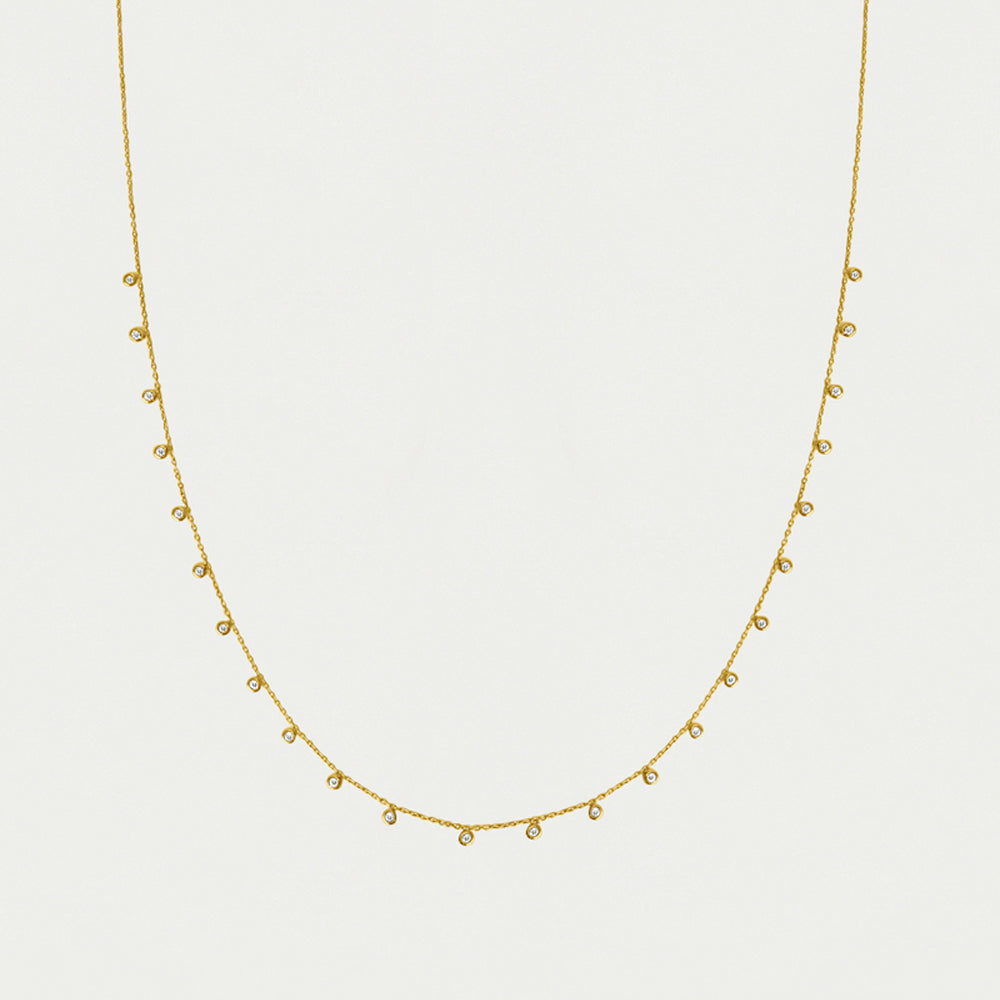 Orsay Charm Necklace - White Topaz/Gold