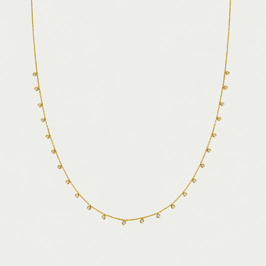 Orsay Charm Necklace - White Topaz/Gold
