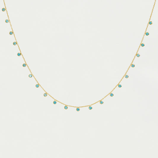 Orsay Charm Necklace - Sky Blue/Gold