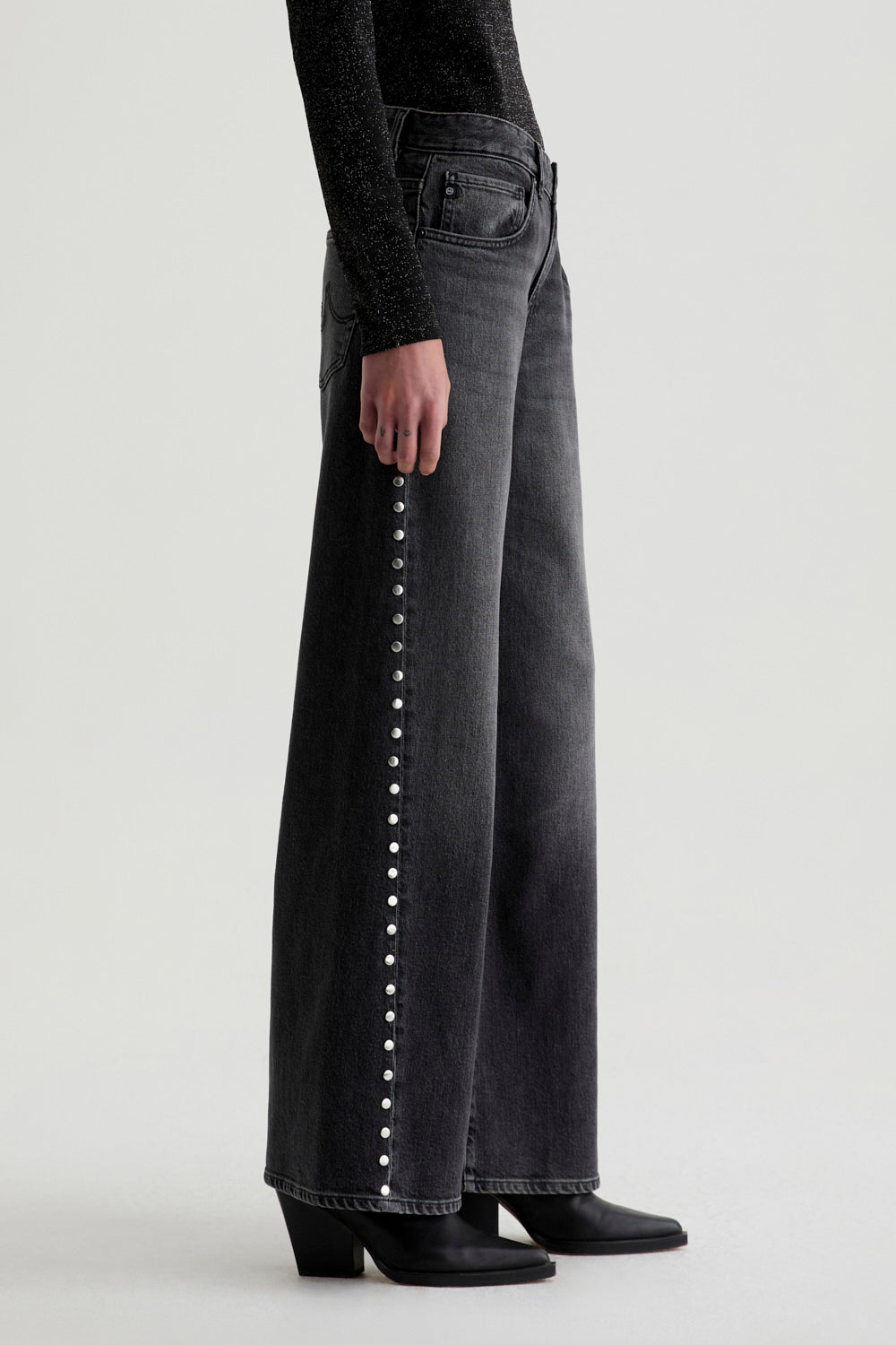 Adria Studded Low-Rise Wide Leg - Immensity