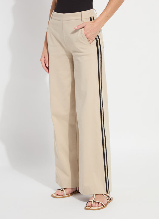 Brinne Side Stripe Trouser - Crisp Khaki