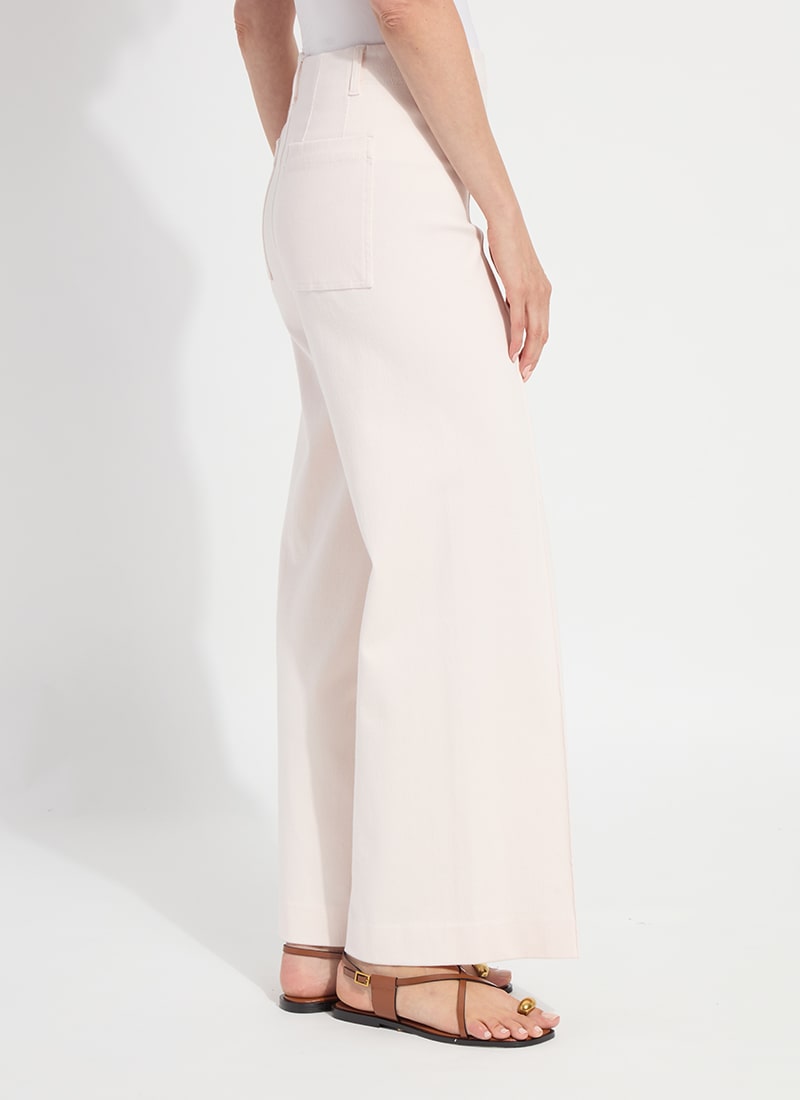 Nova High Waist Pintuck Denim - Barely Pink