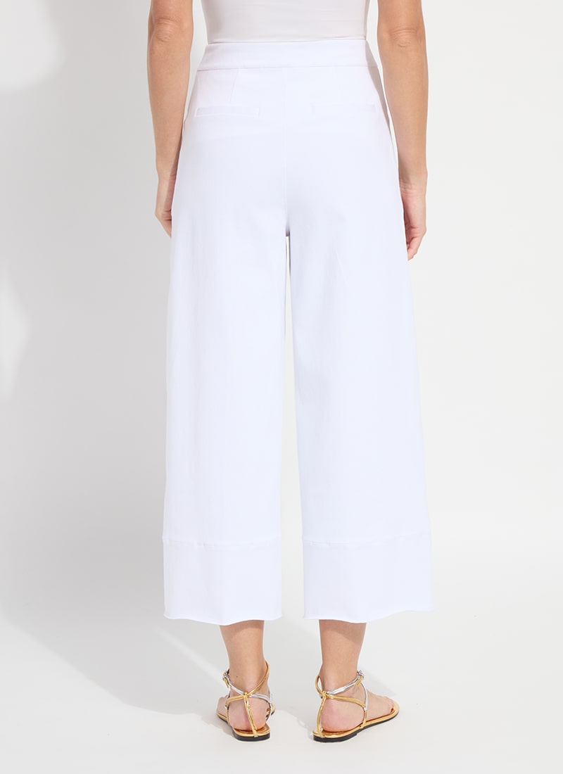 Dion Sailor Crop Palazzo Denim - White