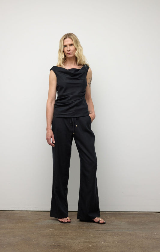 Drop Shoulder Top - Black