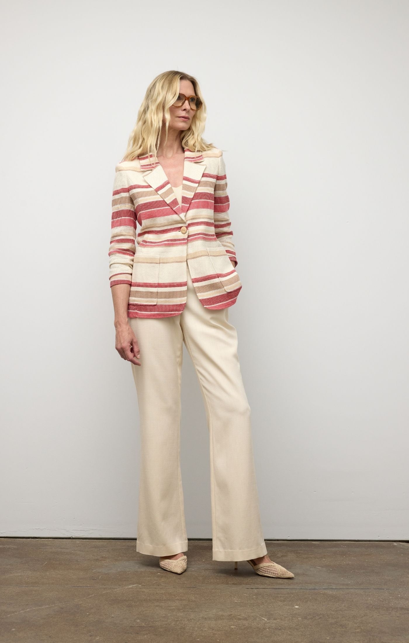 Single Button Jacket - Orange Multi