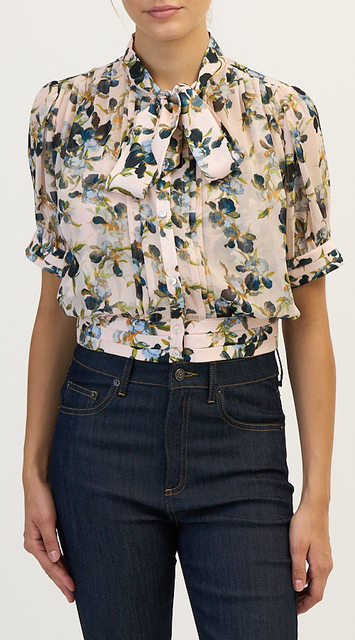 Trailing Iris Caty Top - Rosy Cloud Multi