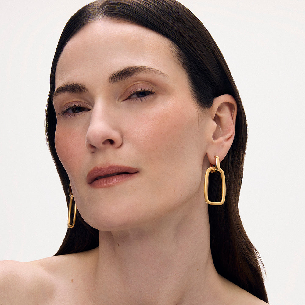 Montecito Drop Hoops - Gold
