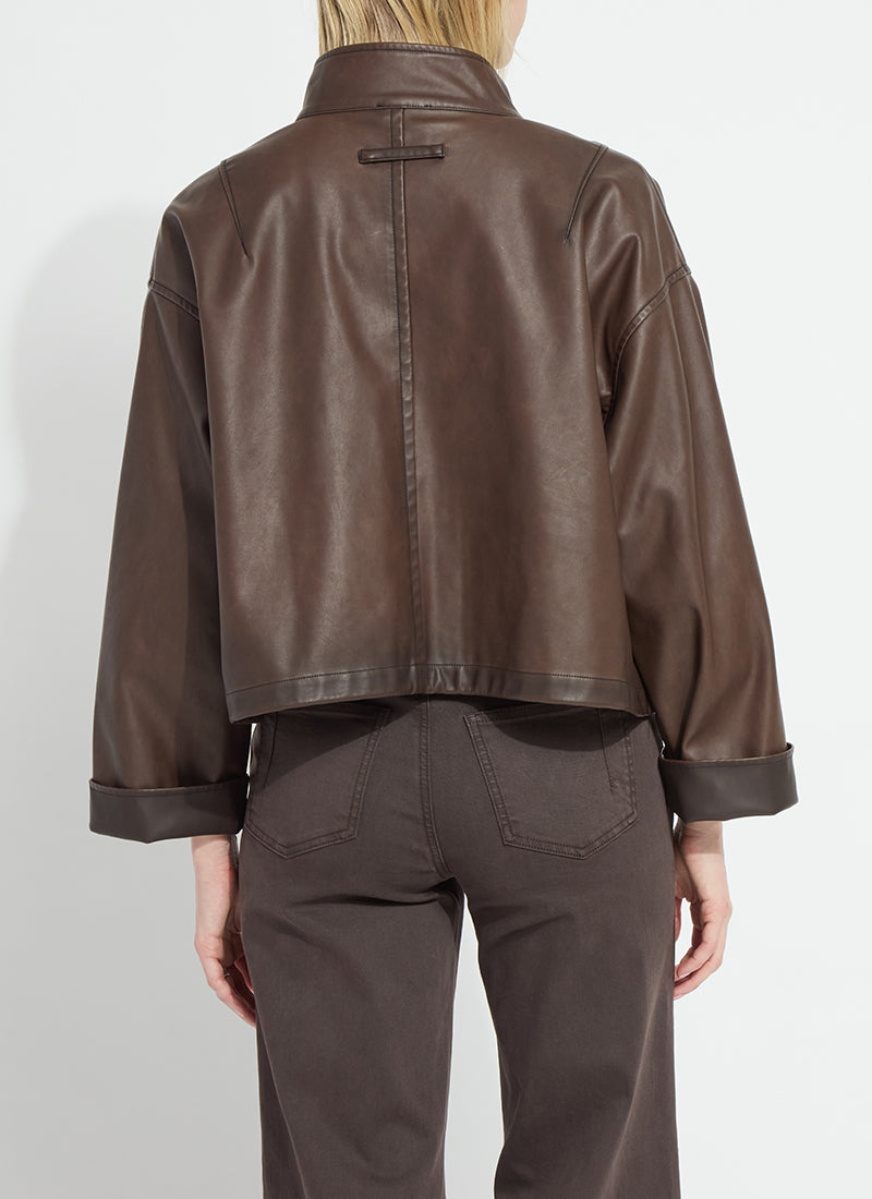 Mina Oversized Vegan Leather Coat - Truffle