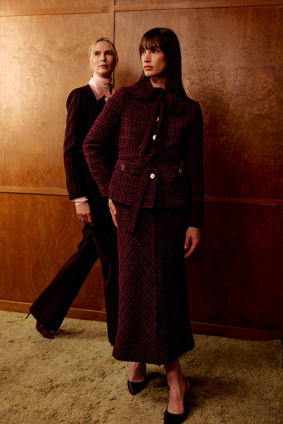 Tweed A Line Skirt - Plum Mix