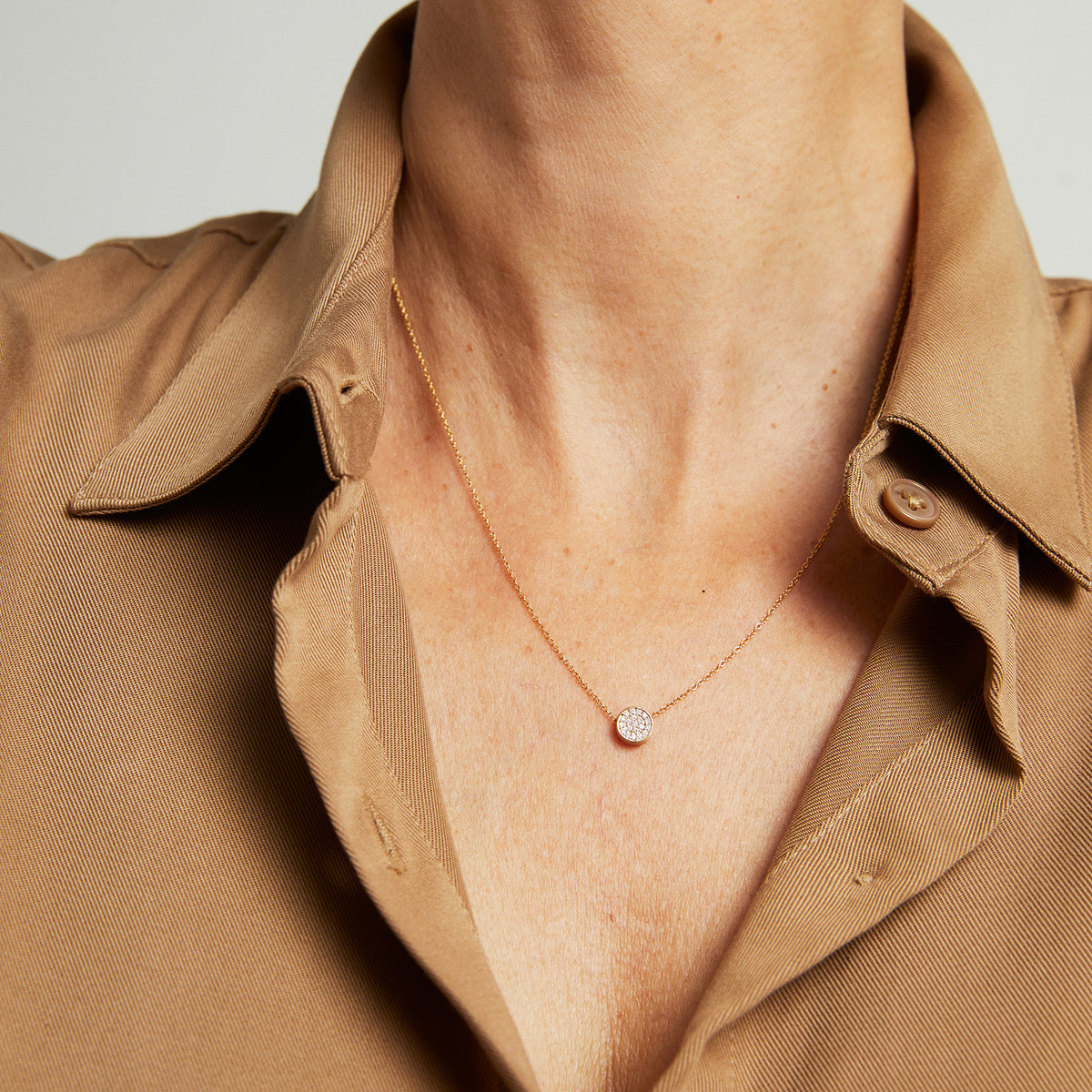 Petit Pave Pendant - Gold