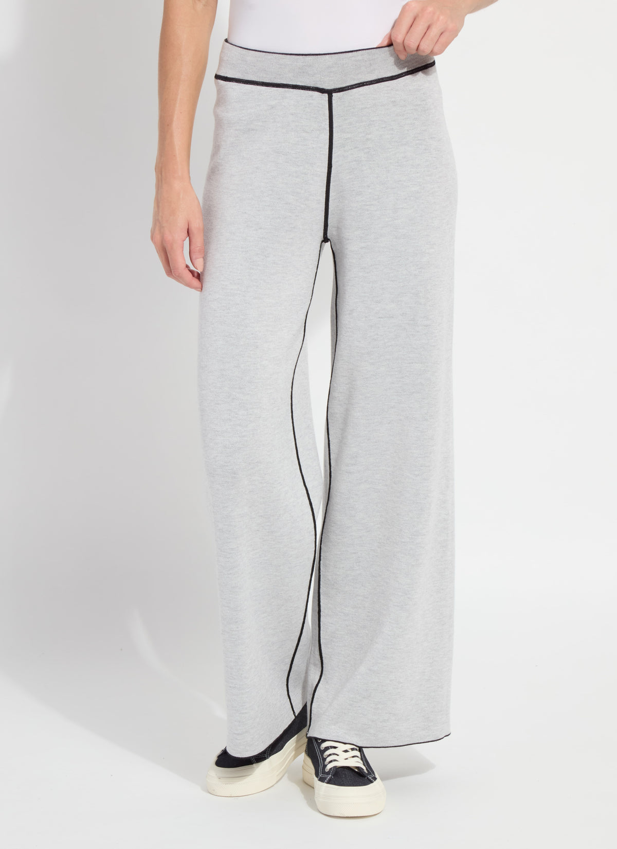 Odessa Reversible Knit Wide Leg - Black & Grey