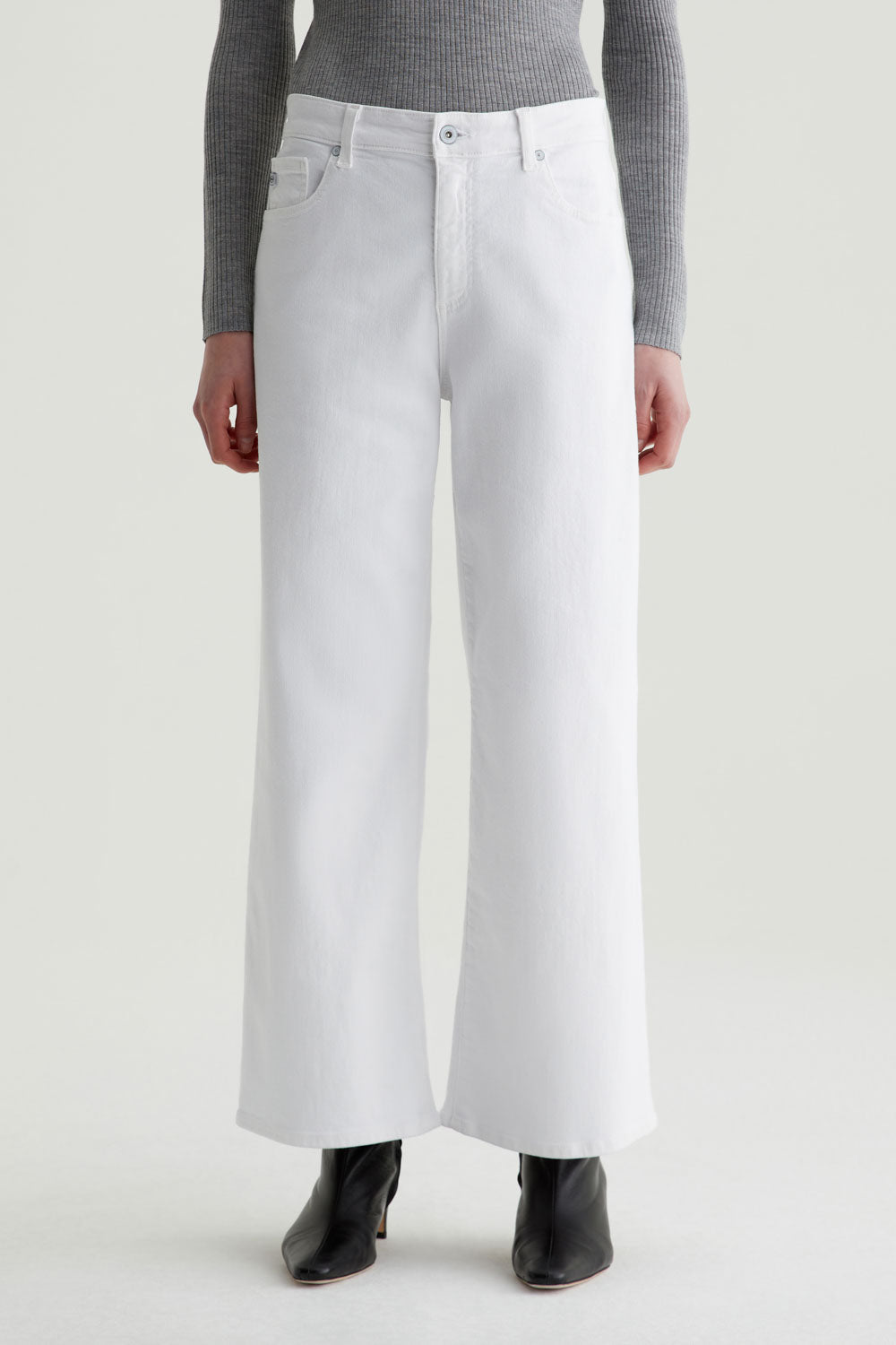 Saige Wide Leg Crop - Gallery White