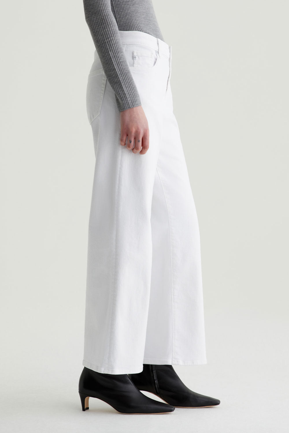 Saige Wide Leg Crop - Gallery White