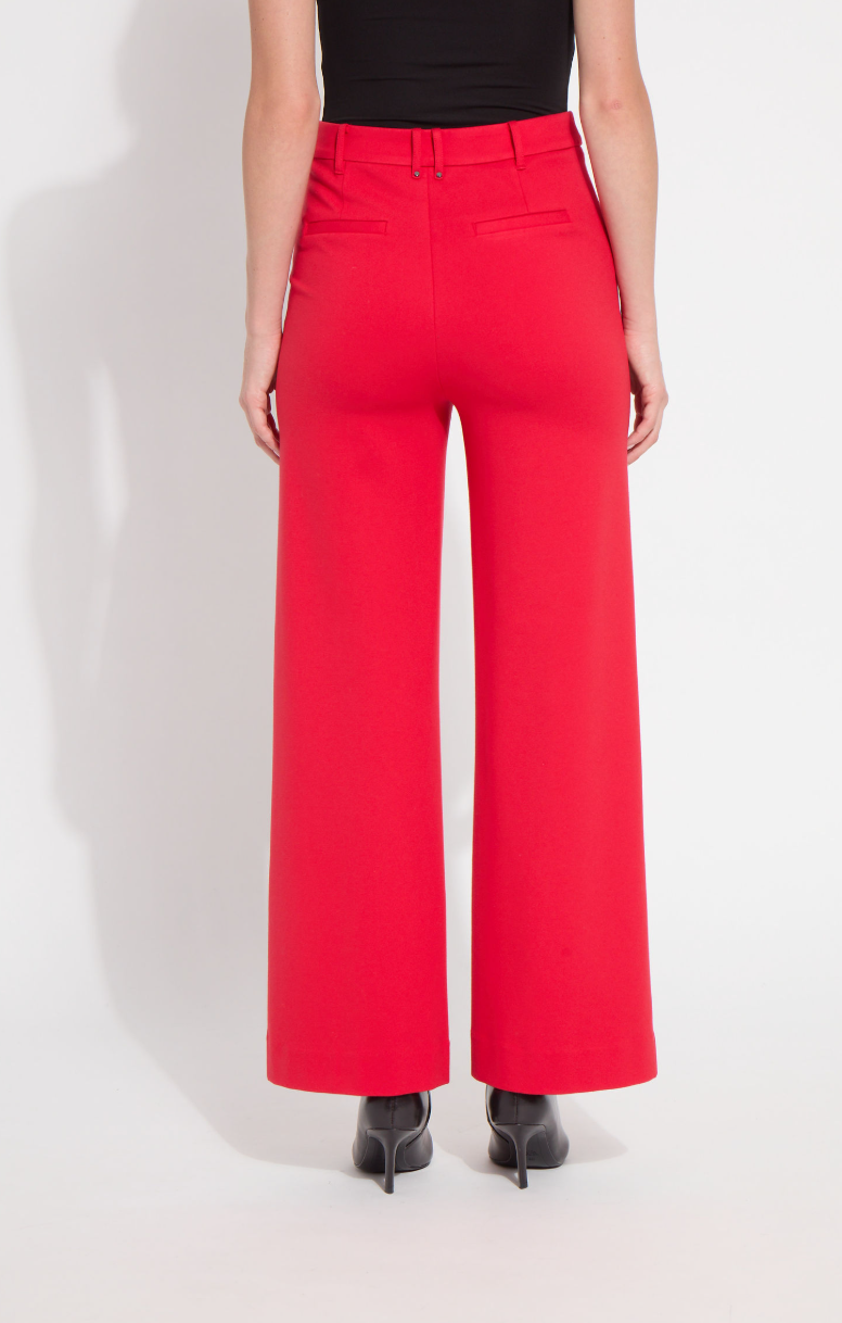 Nadia Zip Front Ponte Trouser - Rouge