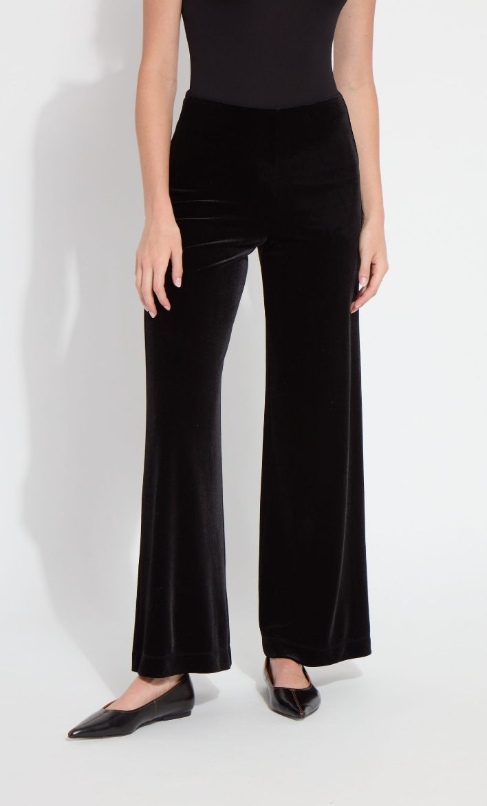 Ellery Hi Waist Flare Velvet Pant - Black