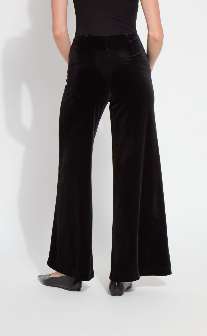Ellery Hi Waist Flare Velvet Pant - Black