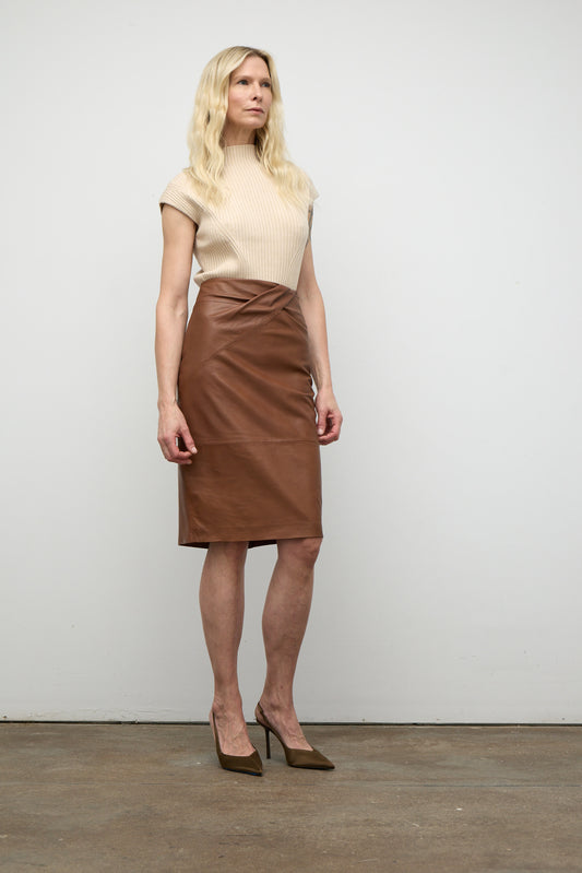 Asymetric Skirt - Cognac