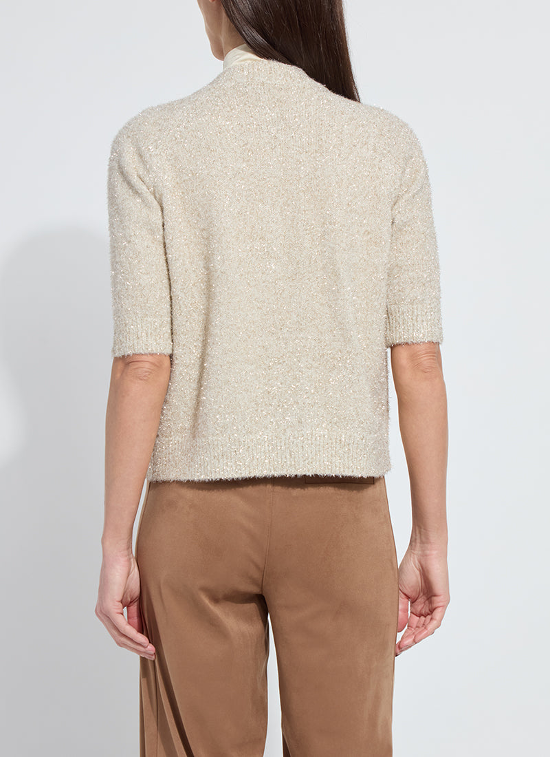 Kennedy Lurex Feather Cardigan - Silky Cream