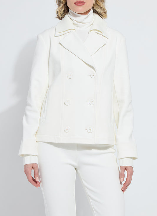 Maude Cropped Peacoat - Snow White