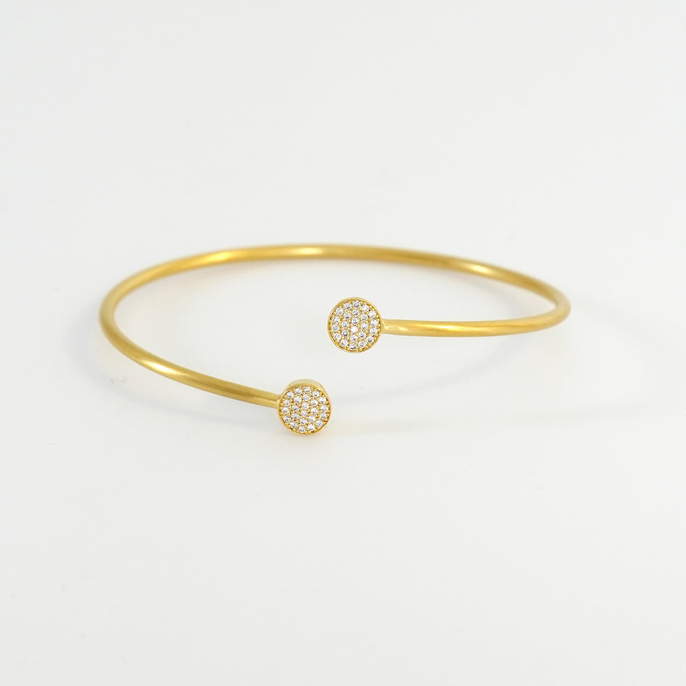 Mirabeaux Pave Twist Bangle - White Topaz/Gold