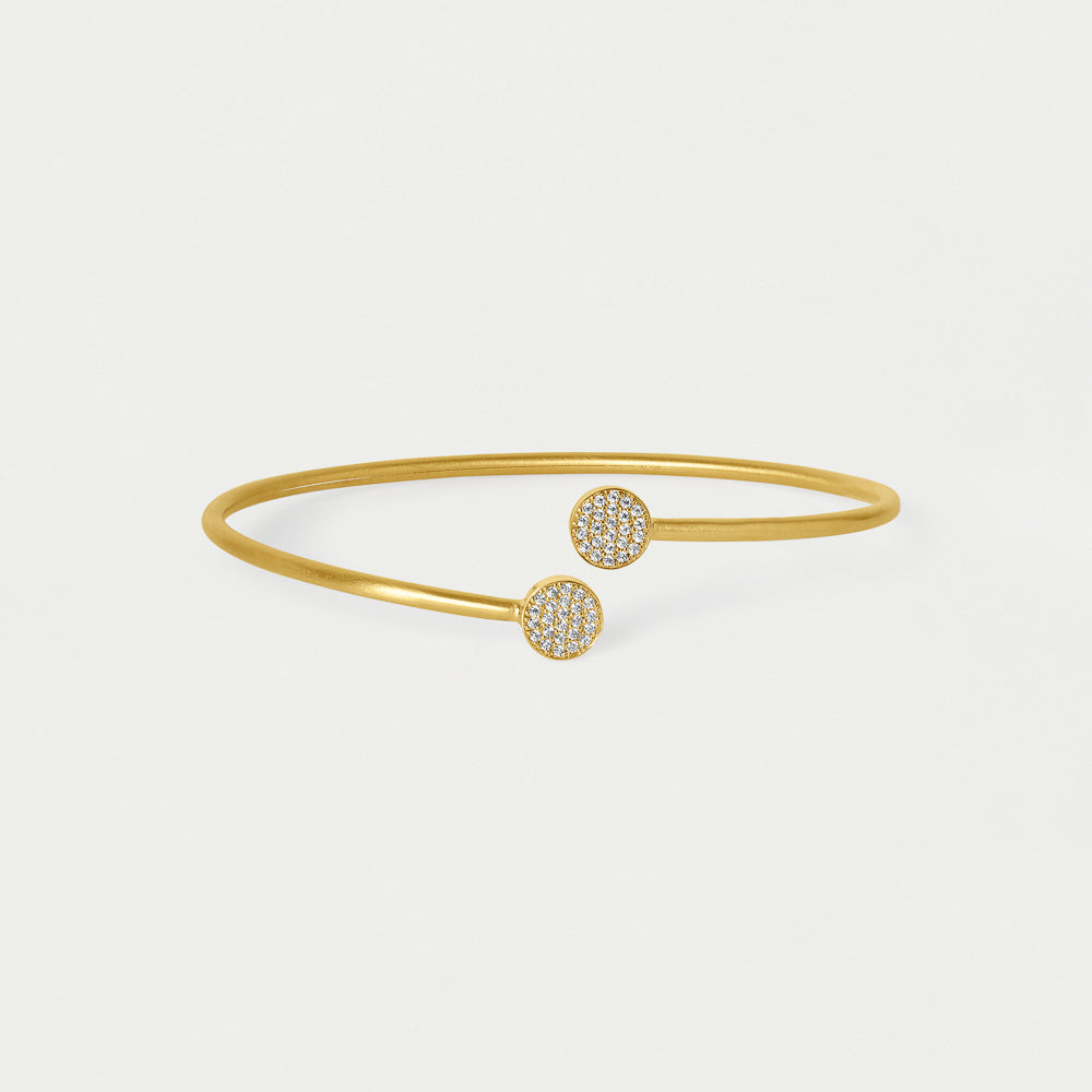 Mirabeaux Pave Twist Bangle - White Topaz/Gold
