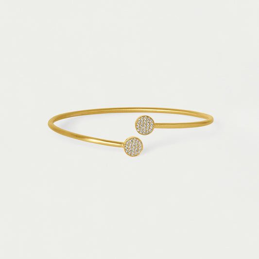 Mirabeaux Pave Twist Bangle - White Topaz/Gold