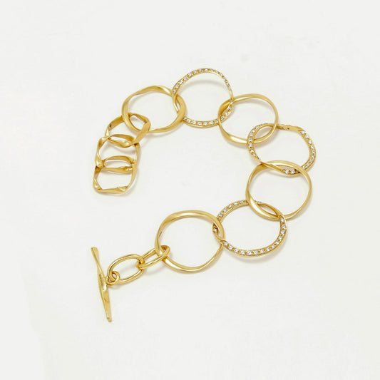 Camille Link Bracelet - White Topaz/Gold
