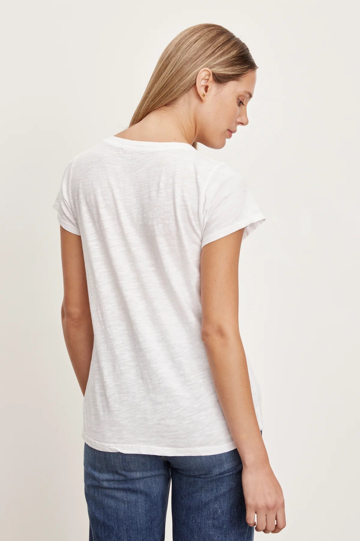 Jilian Original Slub V-Neck Tee - White