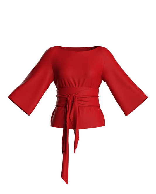 Whitney Wrap Top - Red