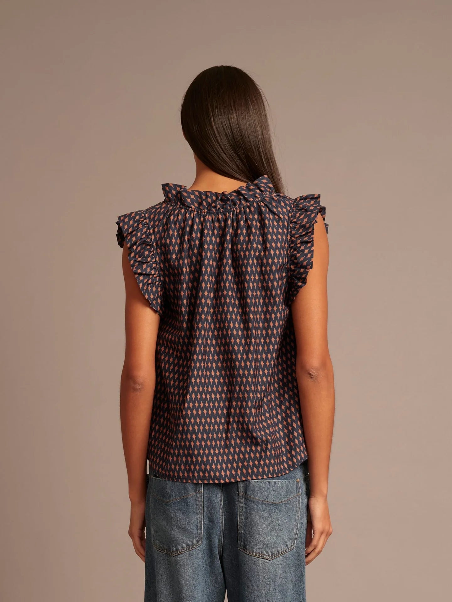 Bex Top - Navy Diamond